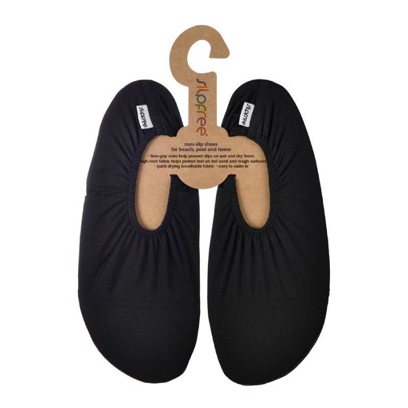 Slipfree Adults Black Pool Shoes, top view.