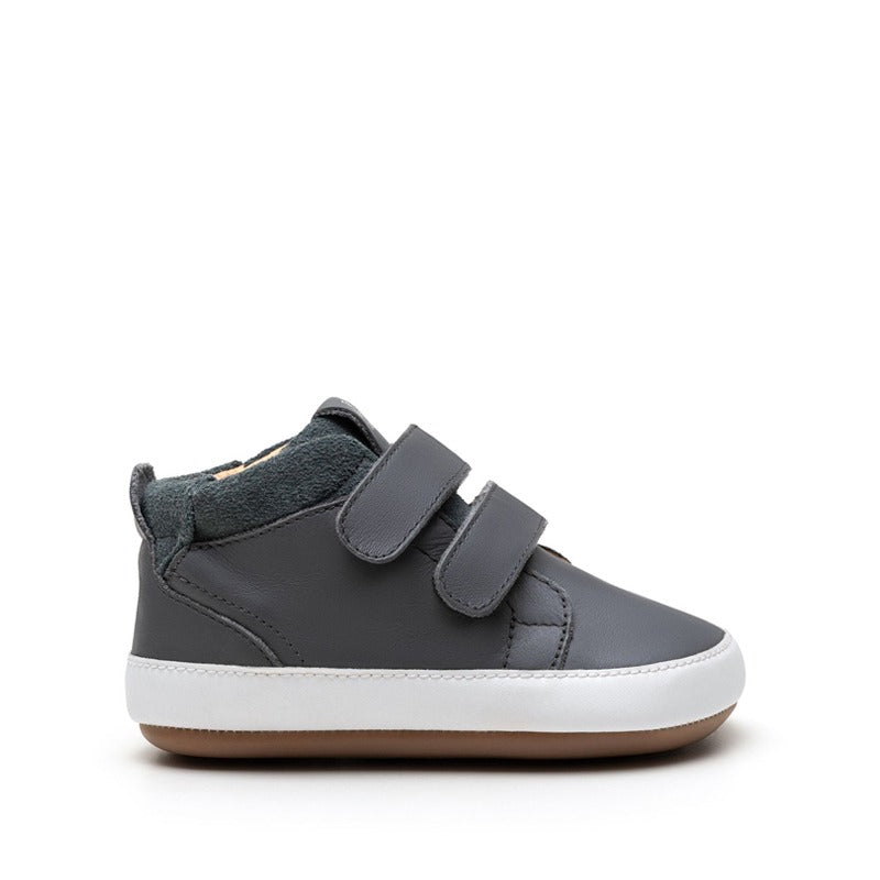 Tip Toey Joey Toddler High Top Trainer Cascade - Slate Blue, outer side view.