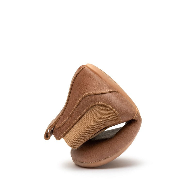Tip Toey Joey Toddler Boot Dusty - Whisky, folded up.