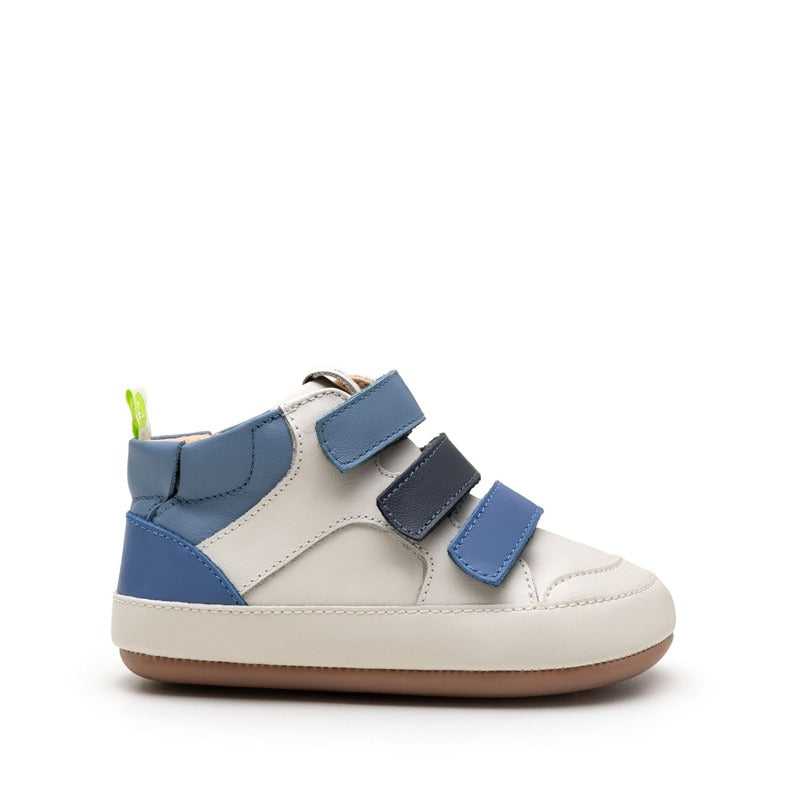 Tip Toey Joey Toddler Boot Metropoly - Tapioca/Blue Tang/Navy, outer side view.