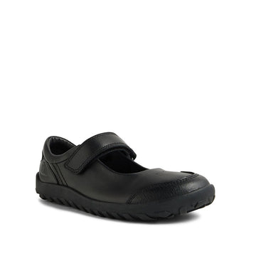 Bobux Alpha Hula School Shoe - Black, angled outer side view