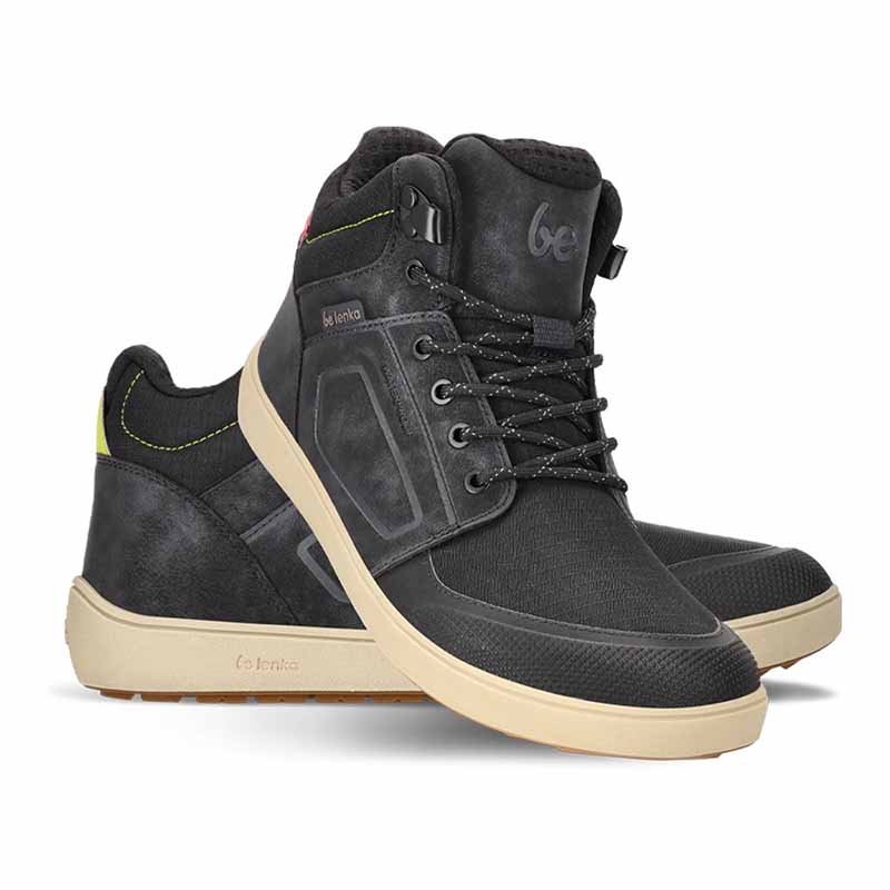 Pair of Be Lenka Adults Boots Arctic Edge - Charcoal Black, one angled and leaning showing the outer side, the other partially showing the inner side