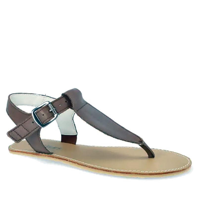 Angles Women's Sandal Ares - Brown, angled view showing buckle