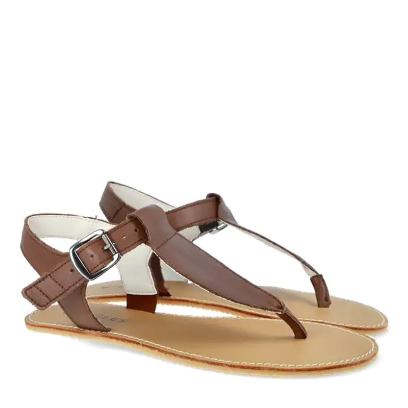 Pair of Angles Women's Sandal Ares - Brown, angled view showing outer side
