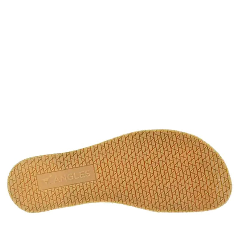 Angles Women's Leather Sandals Penelope - Rose, outsole with tread pattern