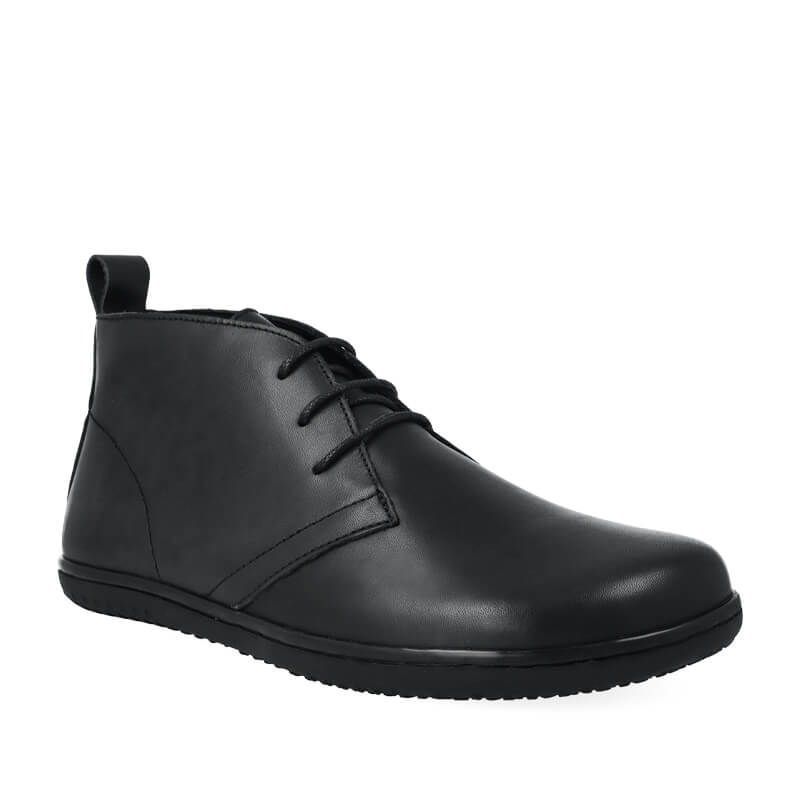 Boot Side Angle Angles Atlas - Black | Adults Barefoot Leather Boots