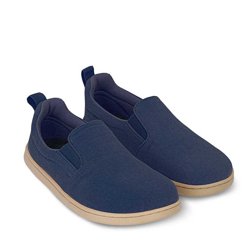Pair of Be Lenka Kids Slip-On Shoes Aura - Navy, angled side view