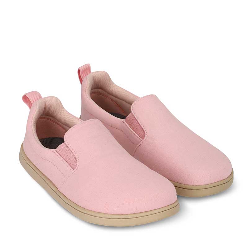 Pair of Be Lenka Kids Slip-On Shoes Aura - Cotton Candy Pink, angled side view