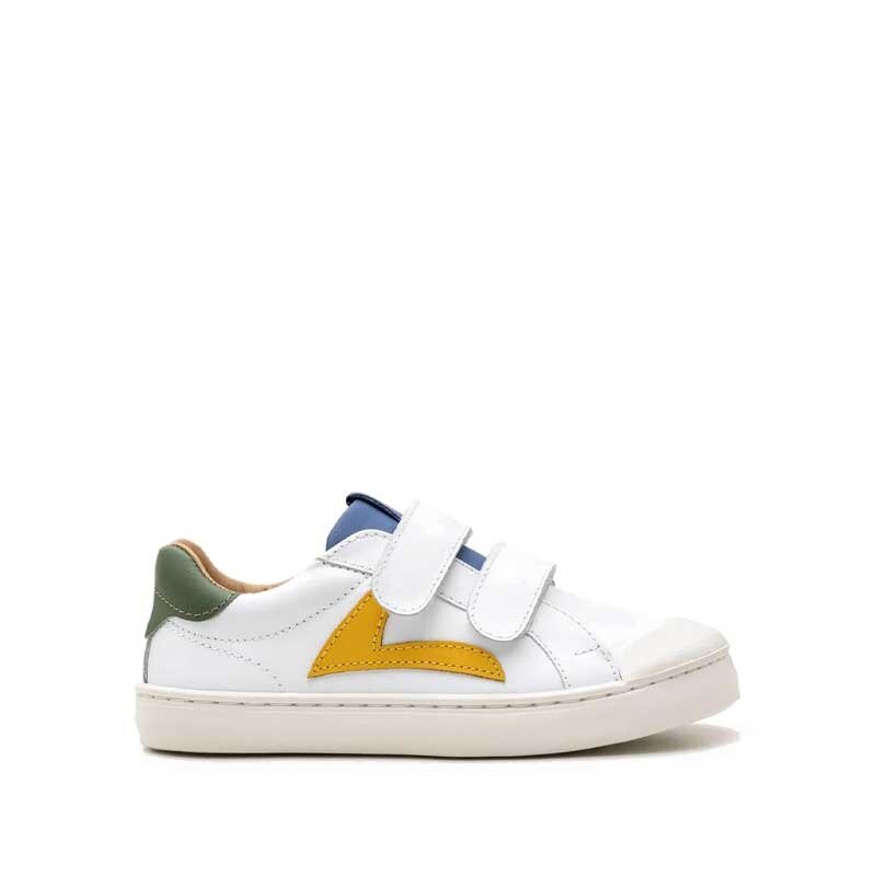 Tip Toey Joey Kids Trainer Hopper - White Salsa, outer side view.
