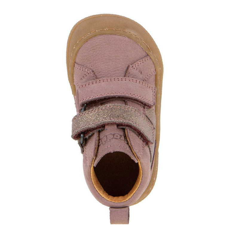 Froddo Kids Barefoot Maly F Boot - Dark Pink, top view.
