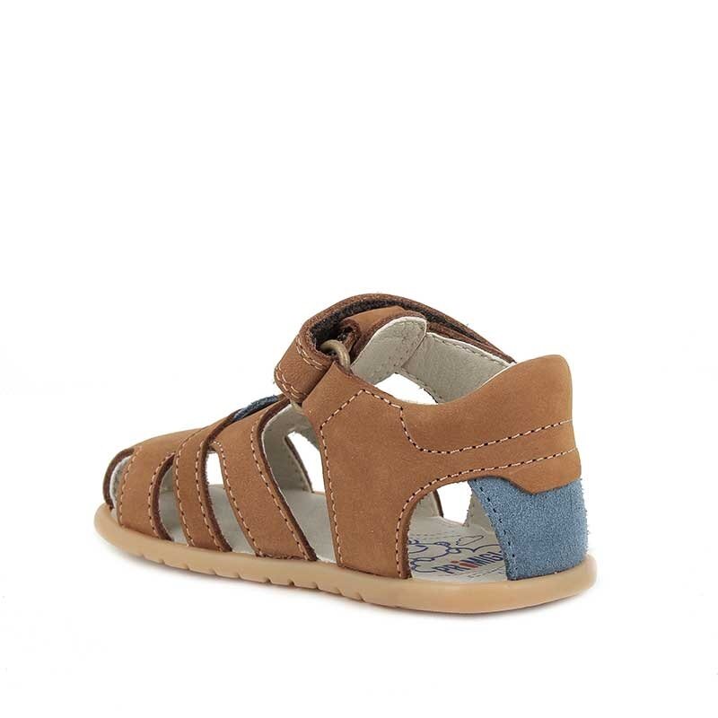 Primigi Kids Barefoot Sandal - Brown, angled view showing inner side and rear.
