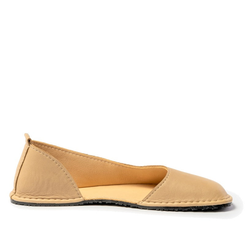 Luks Ballerina Shoe in beige, inner side view.