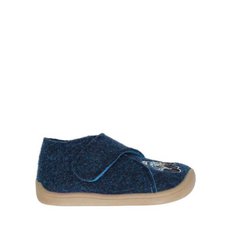 Bar3Foot Kids Woolly Slipper Elf Pascal - Navy, outer side view