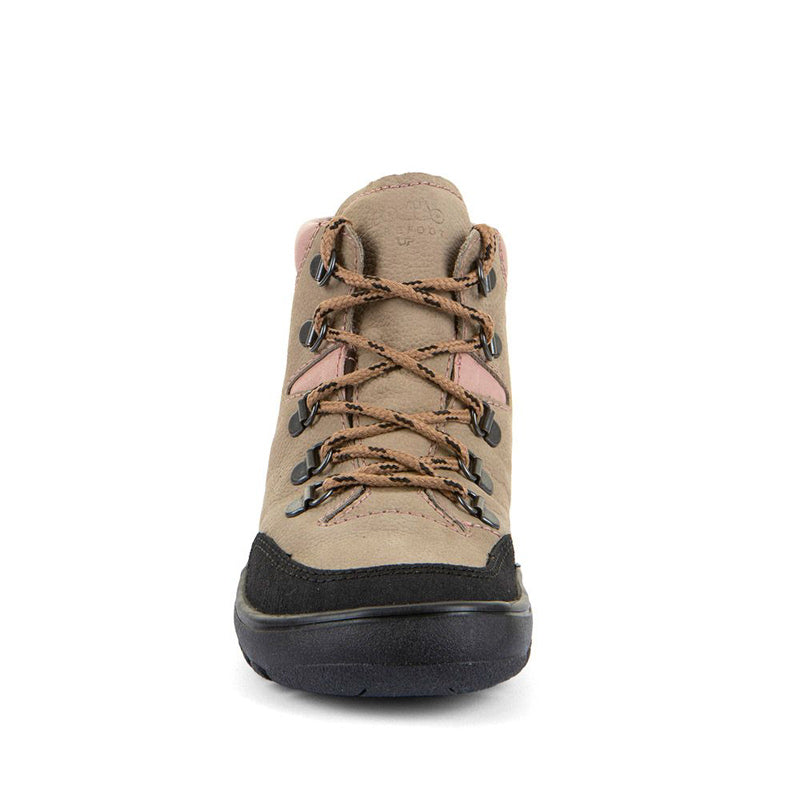 Froddo Barefoot Waterproof Up Trail Boot - Beige, front view.
