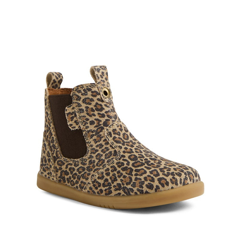 Bobux i-Walk Jodhpur Boot - Leopard Shimmer, angled outer side view