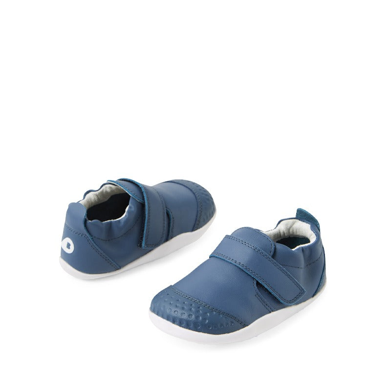 Pair of Bobux SU Xplorer Go Shoes - Vintage Indigo, top, inner and outer side and rear view