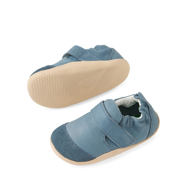 Pair of Bobux SU Xplorer Marvel Shoes - Stormy Weather, top, inner and outer and sole view