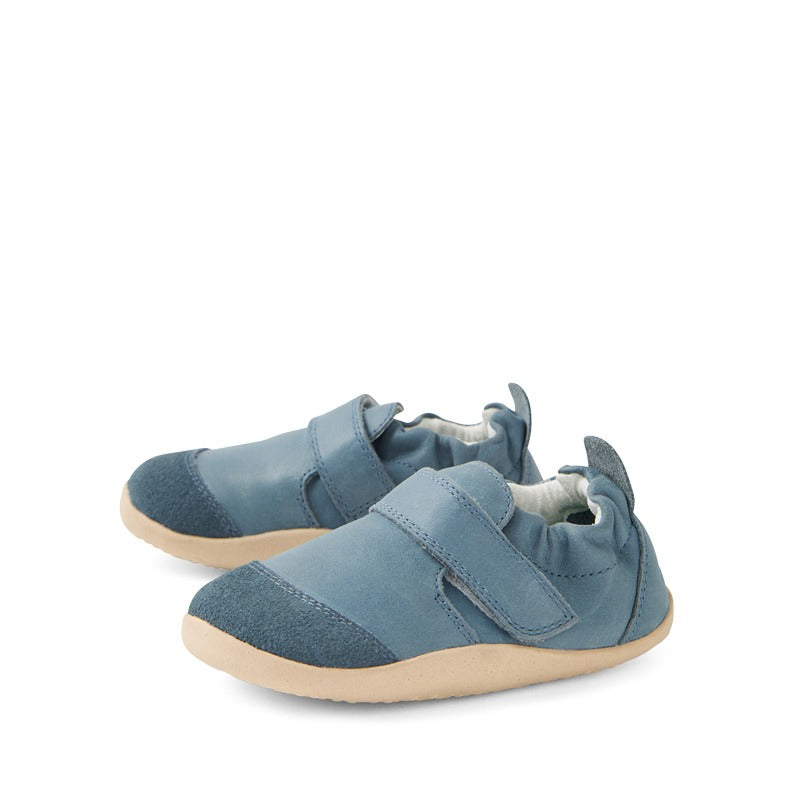 Pair of Bobux SU Xplorer Marvel Shoes - Stormy Weather, outer side and slight inner side view