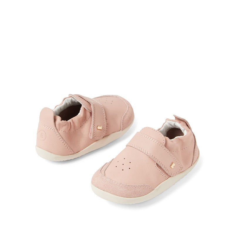 Pair of Bobux SU Xplorer Ripple Shoes - Cameo Rose, top, inner and outer side and rear view