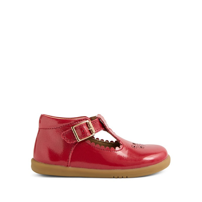 Bobux i-Walk Poppy T-Bar Shoe - Raspberry, outer side view