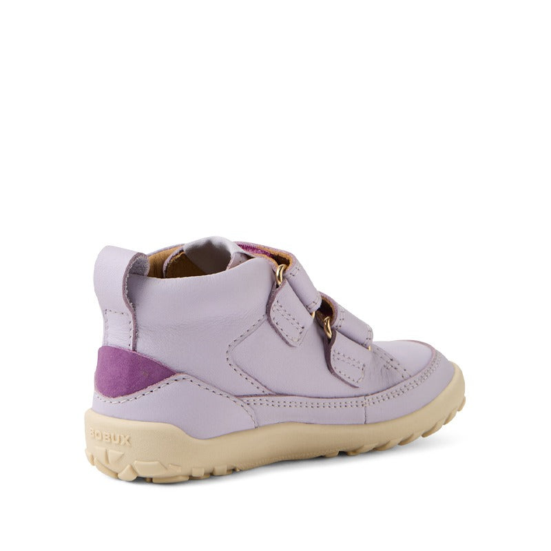 Bobux Alpha Trek Boot - Thistle, angled inner side and rear view