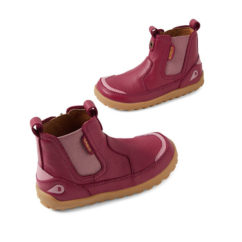 Pair of Bobux Alpha Trail Boots - Beaujolias, outer side view