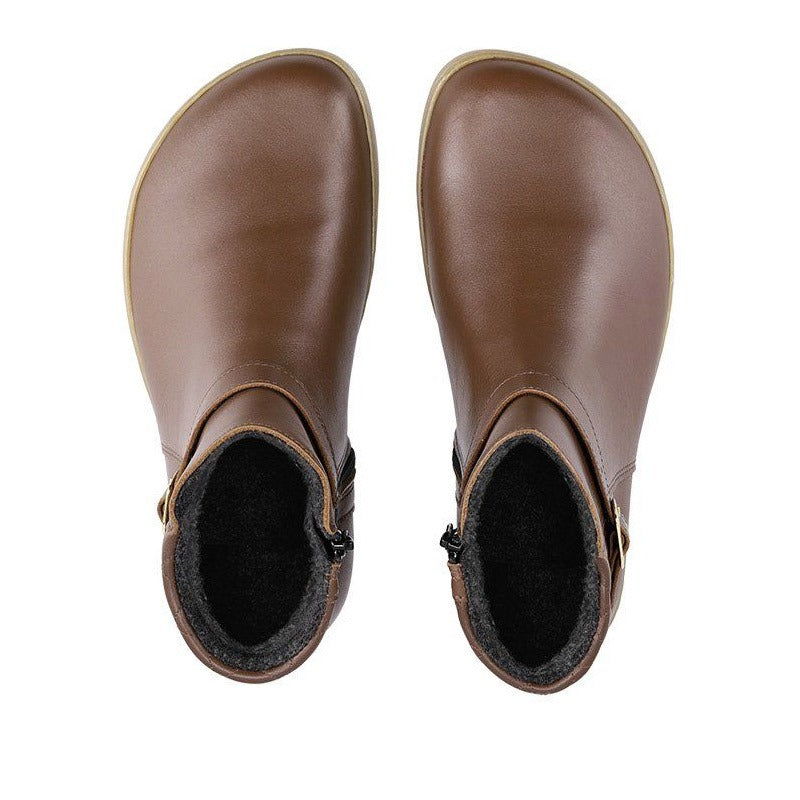 Pair of Be Lenka Adults Boots Diva - Brown, top view showing toe box