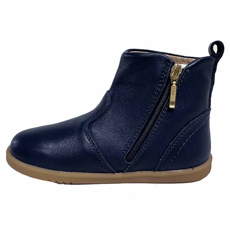 Bobux i-Walk Bea Boot - Navy, inner side view showing zip