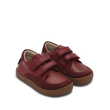 Pair of Bundgaard Kids Waterproof Shoes Blaze - Red, angled outer side and front view