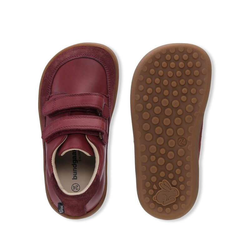 Pair of Bundgaard Kids Waterproof Shoes Blaze - Red, top and sole view