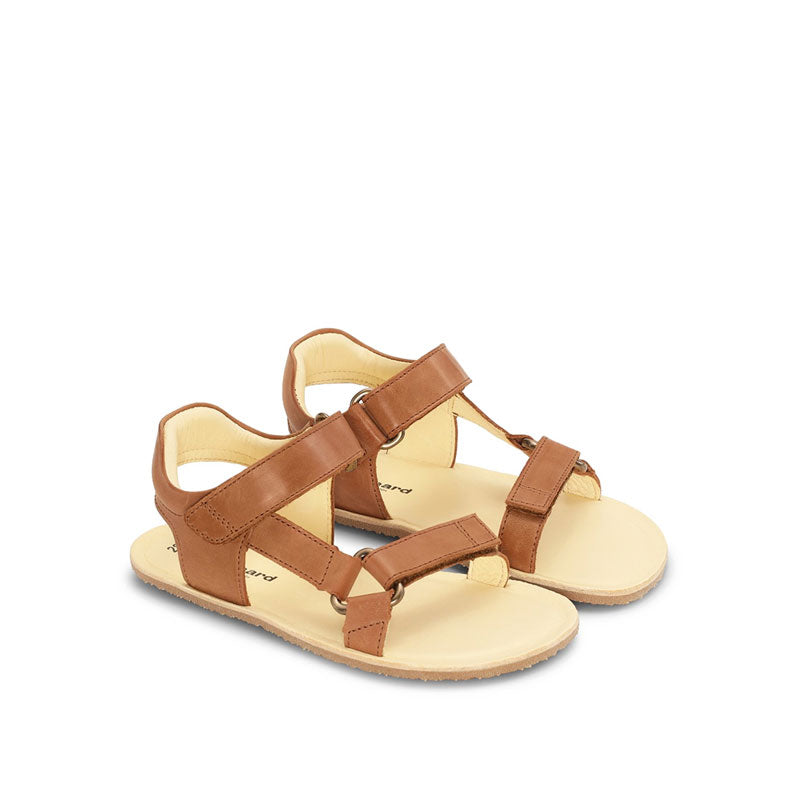 Pair of Bundgaard Kids Sandals Haven - Cognac, angled outer side view