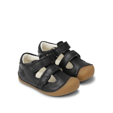 Pair of Bundgaard First Walker Summer Shoes Petit - Black, angled side view