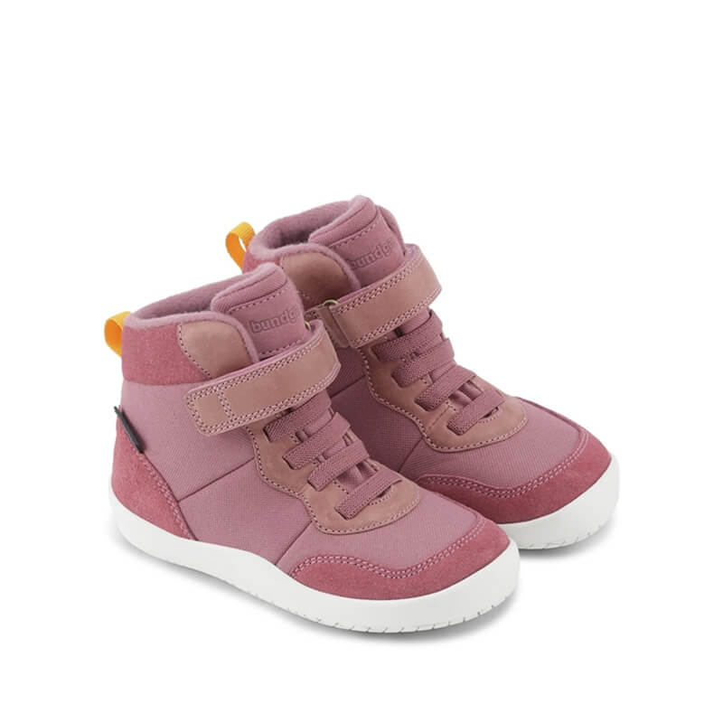 Pair of Bundgaard Kids Waterproof Boots Billie - Rose, angled outer side and front view