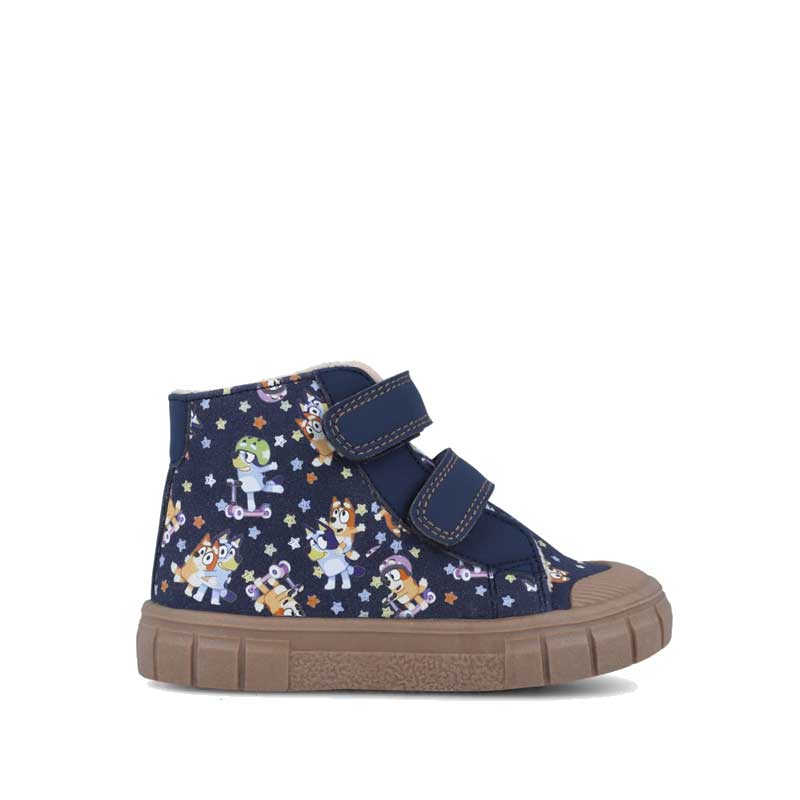 Garvalin x Bluey Barefoot Boot in navy, outer side view.