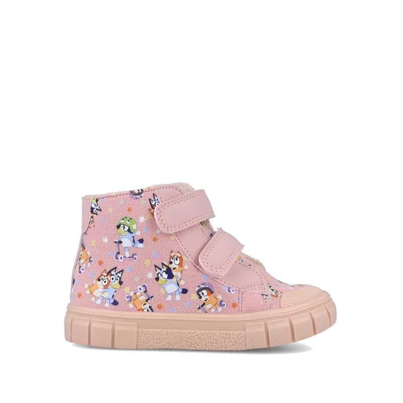 Garvalin x Bluey Barefoot Boot in pink, outer side view.