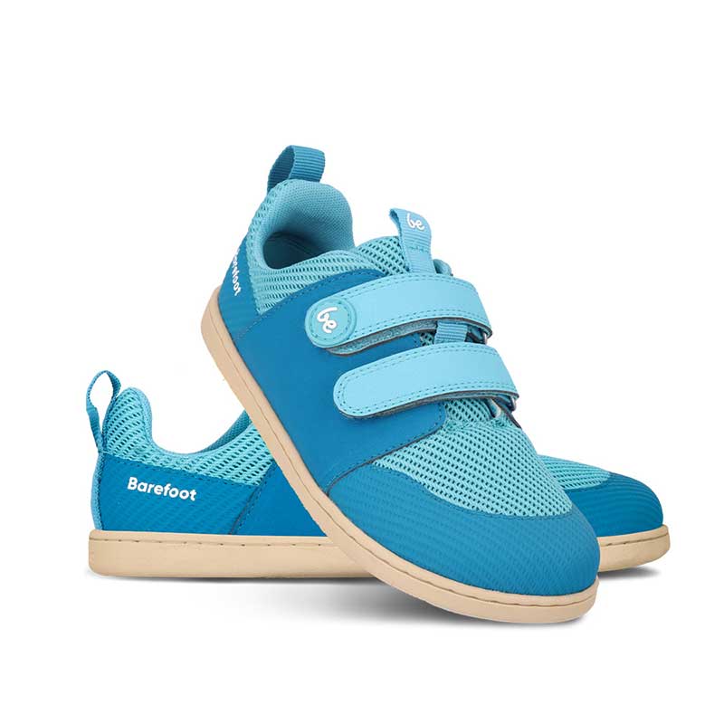 Pair of Be Lenka Kids Trainers Bounty - Aqua, one angled and leaning showing the outer side, the other partially showing the inner side