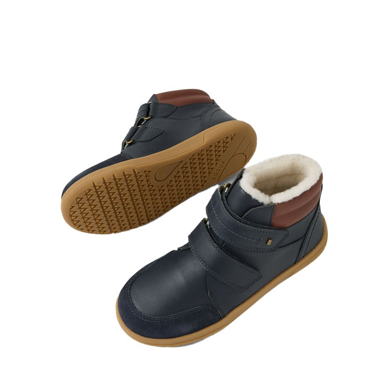 Pair of Bobux Kid+ Timber Arctic II Boots - Navy, top, inner and outer side and sole view
