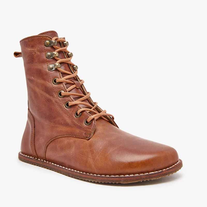 Origo Women's Adventurer Boot in vintage brown, angled view showing outer side and front.