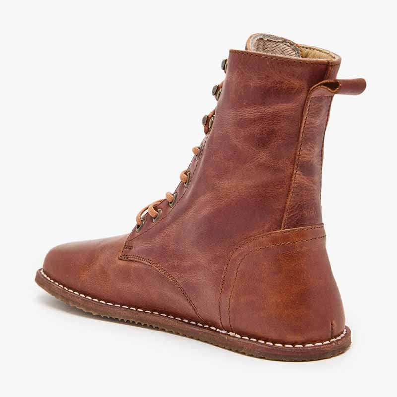 Origo Women's Adventurer Boot in vintage brown, angled view showing inner side and rear.