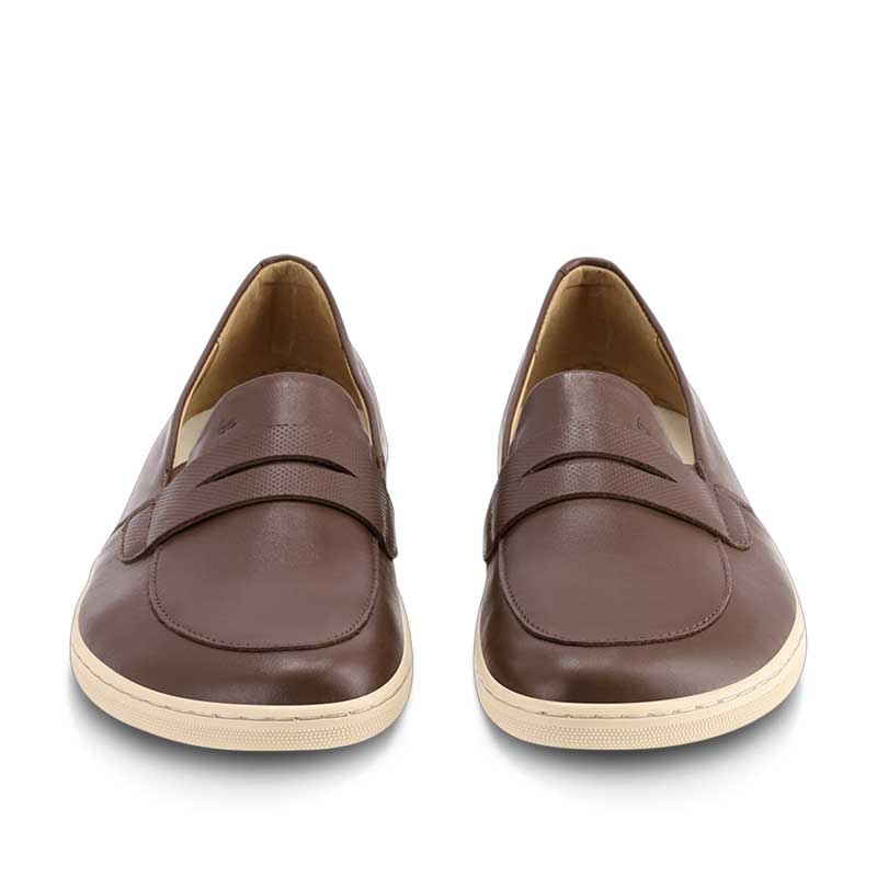 Pair of Be Lenka Women's Moccasins Buena - Dark Brown and Beige, front view