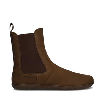Groundies Women’s Chelsea Camden Boot in chocolate, outer side view.