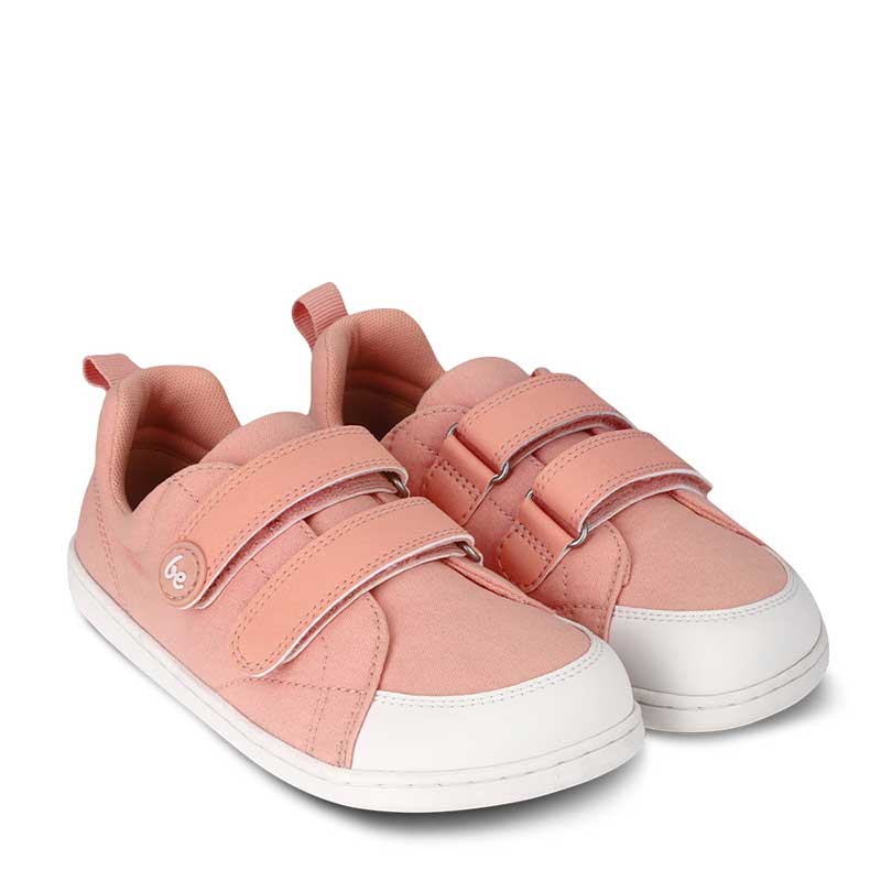 Pair of Be Lenka Kids Trainers Canvi - Coral, angled side view