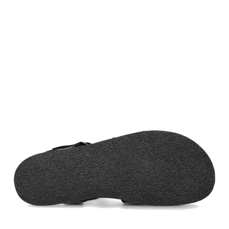 Groundies Adults Catania Sandals in black, sole view.
