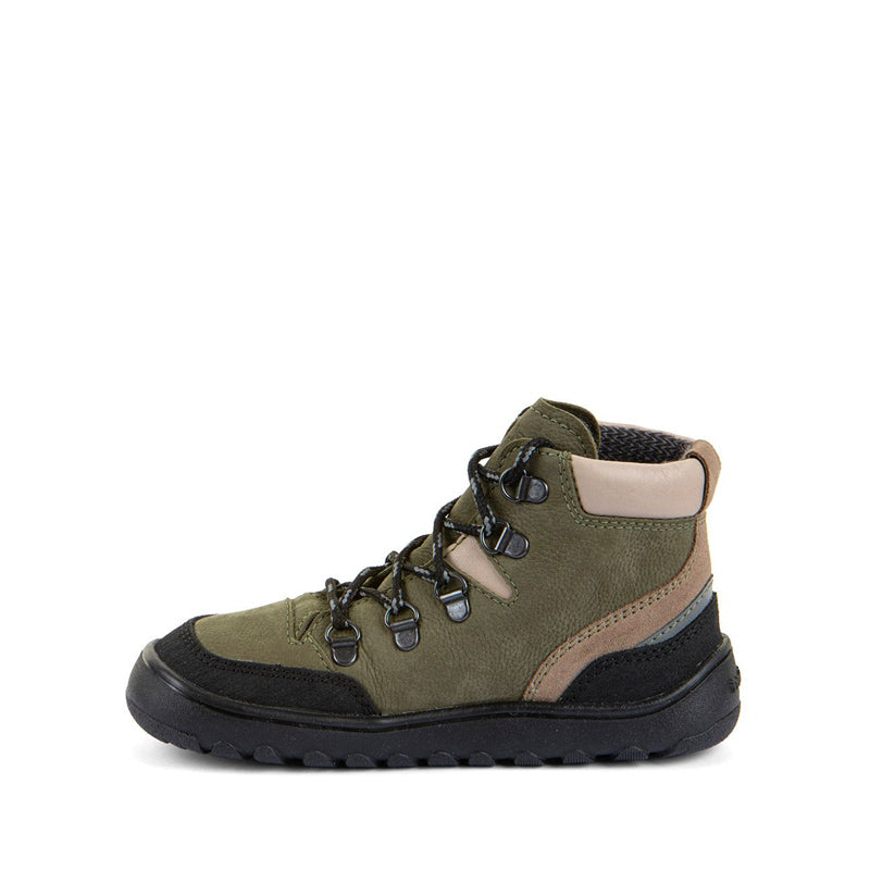 Froddo Barefoot Waterproof Up Trail Boot - Olive, inner side view.