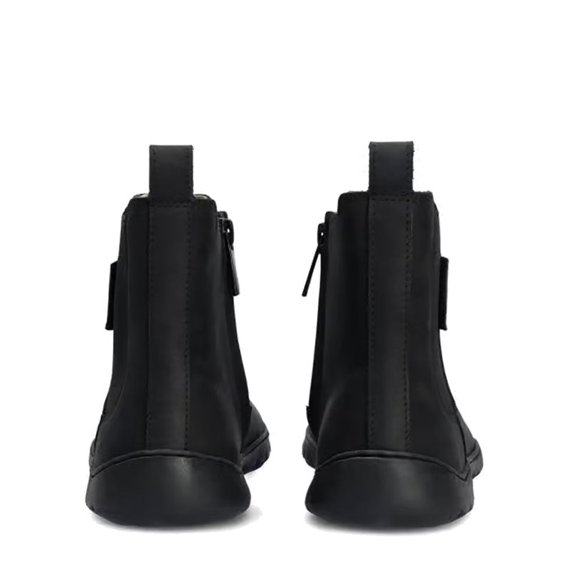 Pair of Groundies Women's Everyday Chelsea 2.0 Boots in black, rear view.
