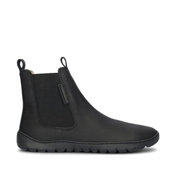 Groundies Women's Everyday Chelsea 2.0 Boot in black, outer side view.