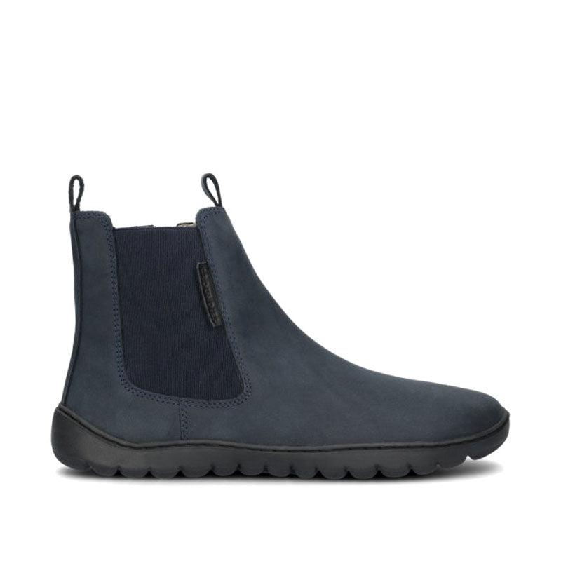 Groundies Women's Everyday Chelsea 2.0 Boot in dark blue, outer side view.
