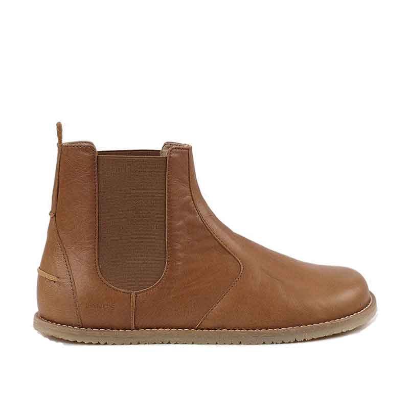 Tikki Lang.S Women's Chelsea Boot Luna - Camel., outer side view.