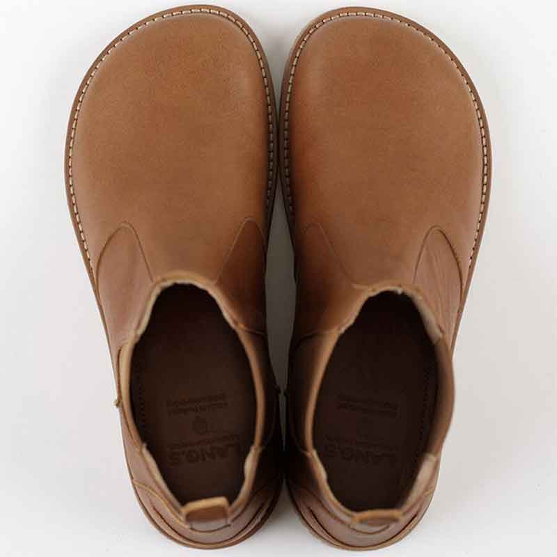 Pair of Tikki Lang.S Women's Chelsea Boots Luna - Camel, top view.