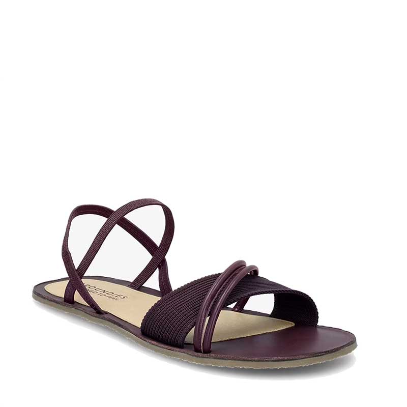 Groundies Women's Corfu Leather Sandals - Dark Plum